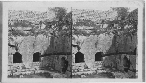 Entrance to the Tomb of the Kings and Reservoir outside the walls of Jerusalem, Palestine