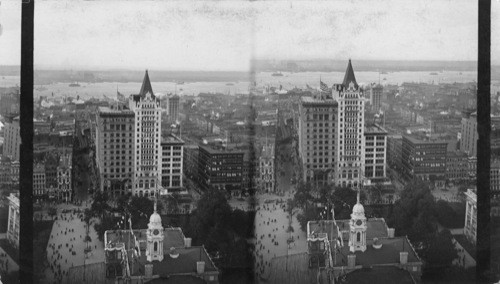 Hudson River and New York City from the Dome of the World Building, New York