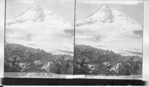 Amidst everlasting snows - Mount Hood and Eliot [Elliot?] Glacier from lateral moraine. Oregon