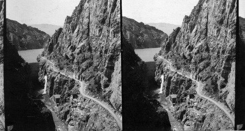 Shoshone Canyon Dam and Road from South Rim