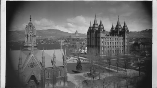Temple Square, Salt Lake City, Sunday, April 10, 1932, at time of Annual Conference of Mormon Church