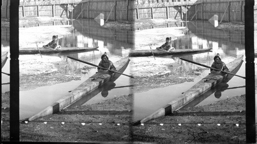 Esquimaus and their boats, Worlds Fair, Chicago