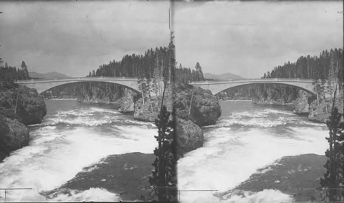 New Concrete Steel Bridge Over the Rapids of the Yellowstone River