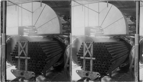 Taking out tubes from heater, Akron, Ohio