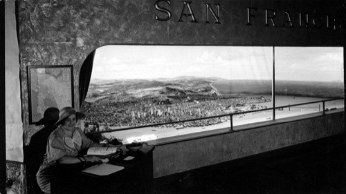 California Exhibit, A Century of Progress, 1933. [Aerial of San Francisco and surrounding hills.]