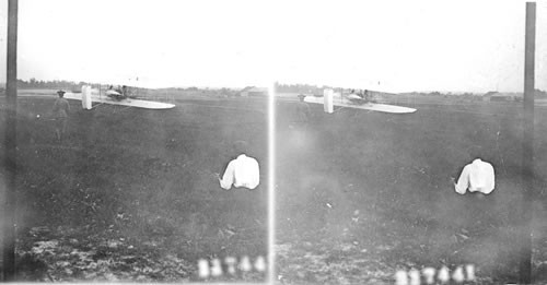 Wright aeroplane in flight, Fort Meyer