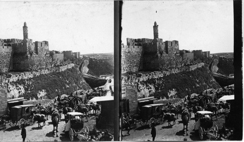 The Tower of David from outside the City Wall. Jerusalem