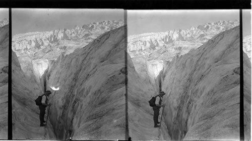 Crevasse of a Great Glacier. British Columbia. Can