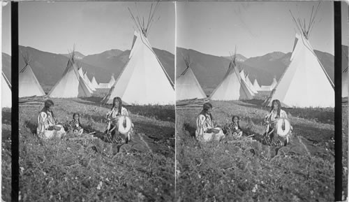 Chief Charlot and Family at Dinner, Chief of Salish Tribe, Western Montana