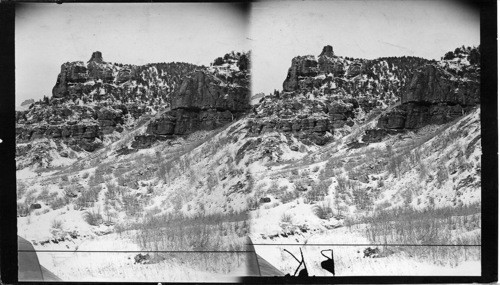 Great Buttes near Castle Canyon, Denver & Rio Grande R.R. Colo. OK