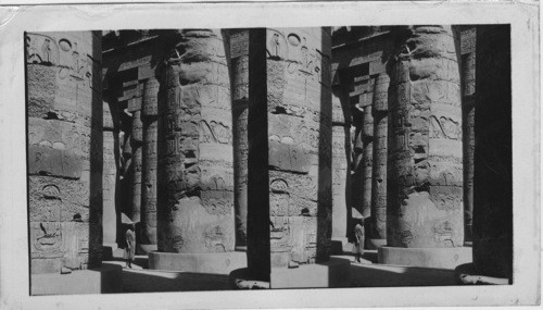 Among the Pillars of the Central Aisle of the Great Hypostyle Hall at Karnak, Looking N.W. Egypt