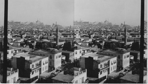 Birds-eye view of Cairo and the Citadel. Egypt