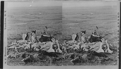 Gen. Custer's last stand, looking in direction of ford and Indian Village, Montana