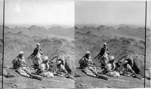 Long outlook E from Sinai’s summit over Wilderness, towards Akabah and the Bay, Egypt