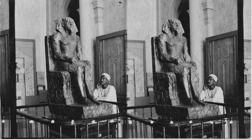 Statue of King Khepren, the constructor of the second pyramid found near the Grand Sphinx, Gizeh Museum, Cairo, Egypt