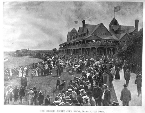 Chicago Jockey Club, Chicago, Ill. [Caption below reads "The Chicago Jockey Club House, Washington Park."]