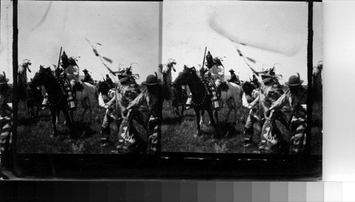 Indians in sham battle. Fort Belknap Reservation, Mont., July 1906