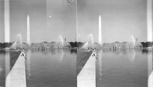 Washington Monument and Rainbow Fountain and Reflecting Pool, Wash., D.C