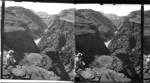 Looking up the Grand Canyon. Ariz