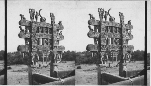 Memorial Structure of Devout Buddhists 21 centuries ago, India North Gate, Sanchi Tope