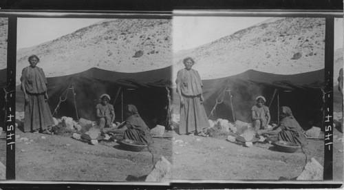 Bedouin Women Baking Bread in Palestine