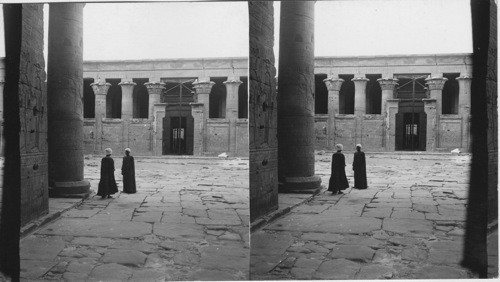 Temple at Edfu - From entrance portal along Axis to shrine