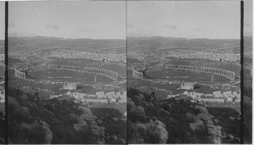 Jerash from Bet Theatre and Temple showing Forum. Palestine. Asia