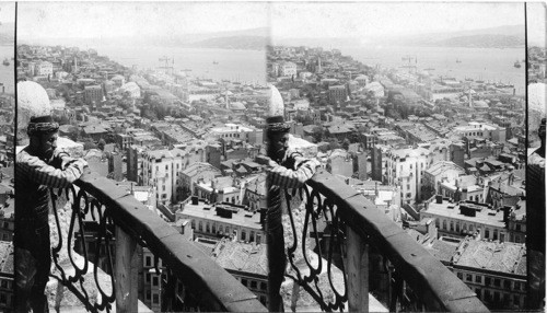 Suburban Skutari and the Bosphorus, E. N. E. from Galata Tower. Turkey