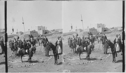 Sheikh Rachib and his men. Jerusalem. Palestine