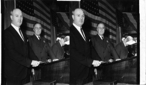 Roosevelt and the Democratic Campaign Manager, [Jim] Farley Congress Hotel, at meeting of National Committee