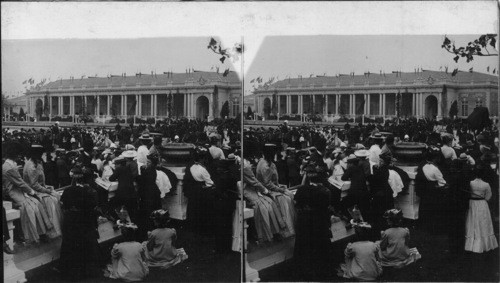 Machinery and Transportation Building from Auditorium steps, N.E. Virginia