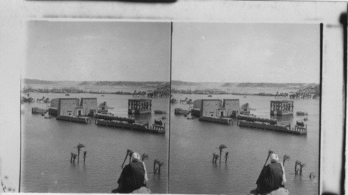 Panorama of Philae as inundated by the great dam at Assouan