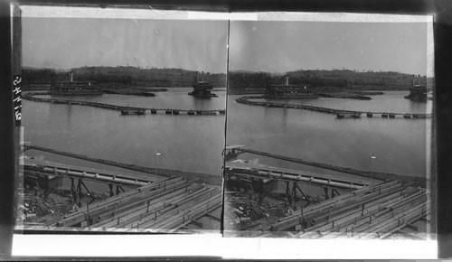 Hydraulic dredges at work near Gatun, Panama