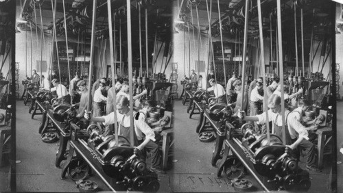 Class at work in the Machine Shop, Lath Room, Harrison Tech. H.S., Chicago, Ill