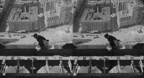 Huge Floor Beams at 35th Story of Metropolitan Tower - Looking down on Madison Square and Fifth Avenue Hotel, New York