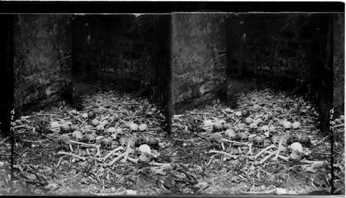 Bones from the graves of those whose buried - rental was not renewed, Manila, Philippine Islands