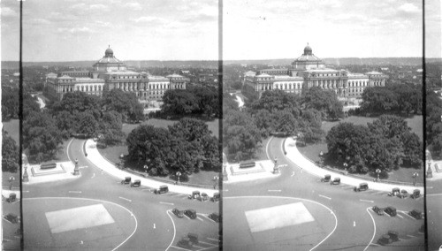 From Dome of U.S. Capitol to Library Building. Washington, D.C