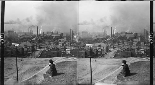 General view over steel town near Pittsburgh, Pa. Homestead, Penna