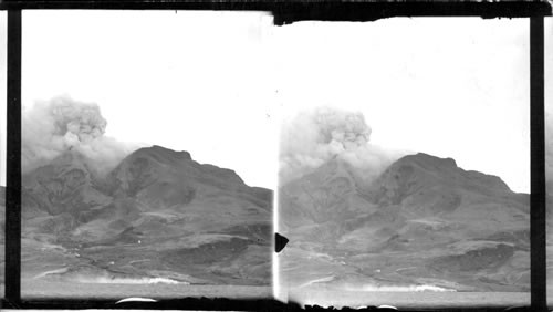 The awful seething crater of Mont Pelee from the side opening near center came the dreadful eruption of May 8th 1902, Martinique, Less Antilles