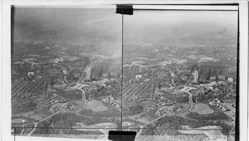 Airplane view of Pittsburgh, Pa. The Civic Center of Pittsburgh, Pa. from the air