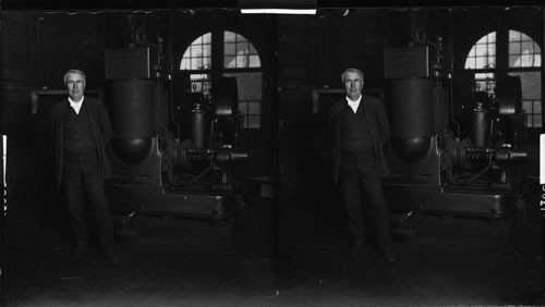 Thomas Edison and his original 'dynamo' Edison works, Orange, N.J. ca. 1905