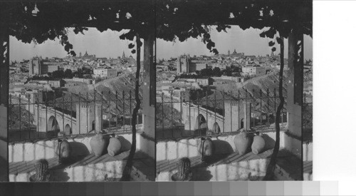 From the southeast to the bridge of St. Martin and Toledo's skyline. Spain