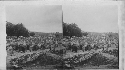 Moslem Funeral in the cemetery to the South of Nablus, Palestine