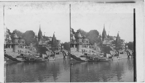 A Burning Ghat on the Ganges at Benares. Eastern India