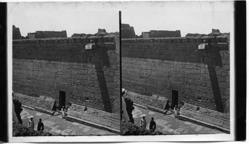 Scenes of Battle and Chase on Temple Wall at Medinet Habu, Thebes. Egypt