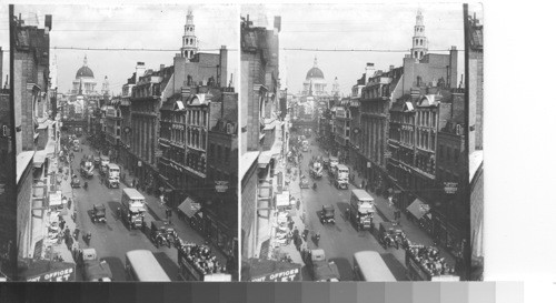 Fleet Street, Center of English Journalism, East to St. Paul's. London