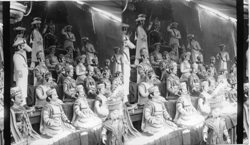 Group of figures shown at Mela at Tallyguange - near Calcutta, India