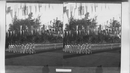 Prince of Wales. India. H.R.H. Inspecting Guard of Honor at Ry. Station. Karachi