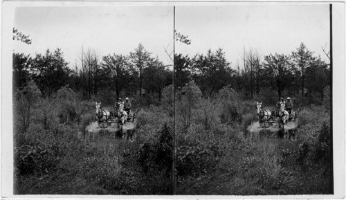 Fording a creek near Shady Lake, Mich