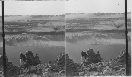 From Castle Ibrim N. W. Across the Nile. Egypt